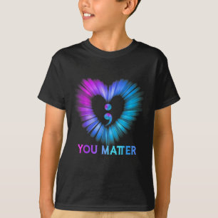 You Suicide Prevention Awareness Teal Purple Heart T-Shirt