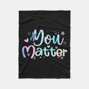 You Suicide Prevention Awareness Teal Purple Ribbo Fleece Blanket