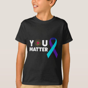 You Suicide Prevention Awareness Teal Purple Ribbo T-Shirt