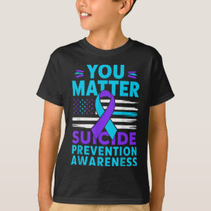 You Suicide Prevention Awareness Teal Purple Ribbo T-Shirt