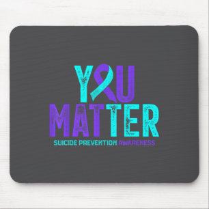 You - Suicide Prevention Teal Purple Awareness Rib Mouse Pad