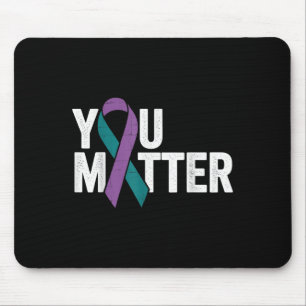 You - Suicide Prevention Teal Purple Awareness Rib Mouse Pad