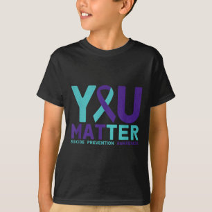 You - Suicide Prevention Teal Purple Awareness Rib T-Shirt