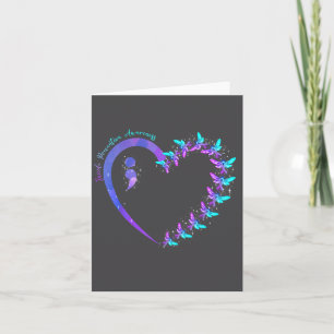 You Suicide Prevention Teal Purple Awareness Ribbo Card