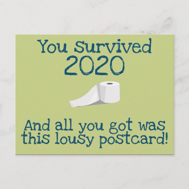 You Survived 2020 Funny New Year Postcard (Front)