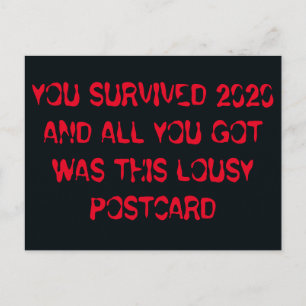 You Survived 2020 Funny New Year Postcard