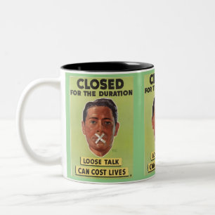 You talk too much Two-Tone coffee mug