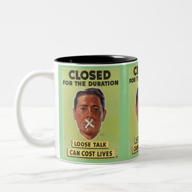 You talk too much Two-Tone coffee mug (Left)