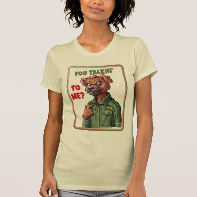 You Talkin’ to Me? – Angry Dog Cartoon T-Shirt (Front)