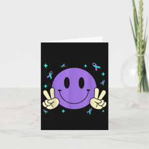 You Teal Purple Ribbon Suicide Prevention Awarenes Card