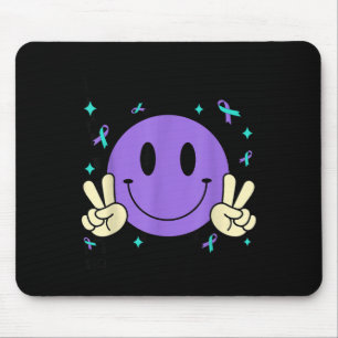 You Teal Purple Ribbon Suicide Prevention Awarenes Mouse Pad