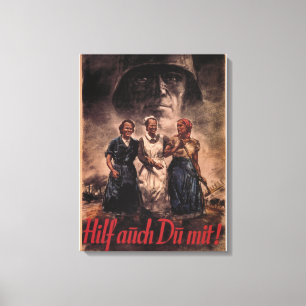 You too, must help!_Propaganda Poster Canvas Print