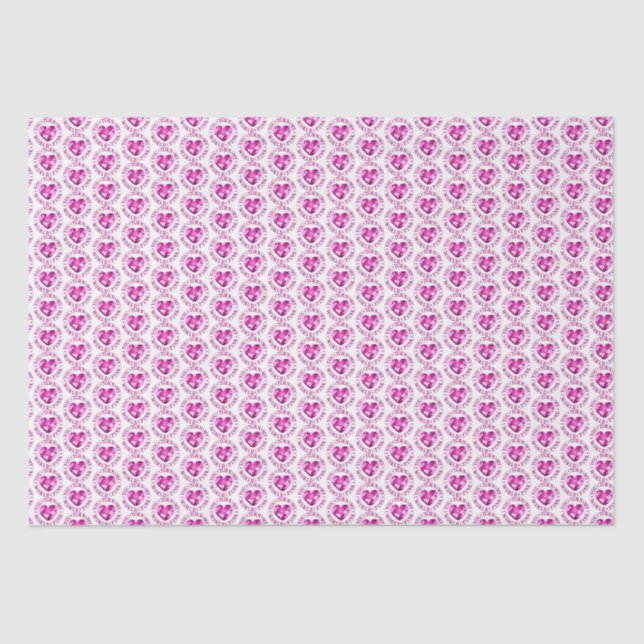YOU TURN MY WORLD PINK Romantic Earth Heart Design Tissue Paper (Front)