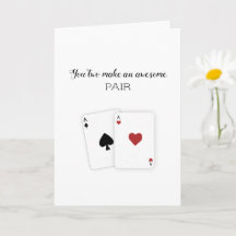"You two make an awesome pair" Poker Couple Card