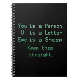 YOU U EWE SPIRAL NOTEBOOK