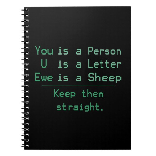 YOU U EWE SPIRAL NOTEBOOK (Front)