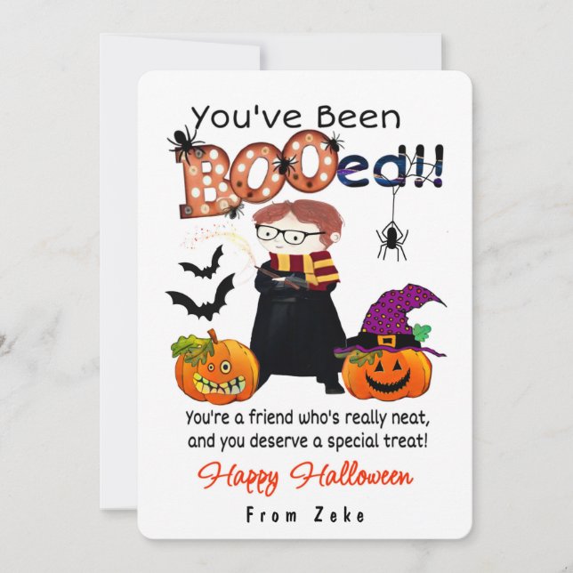You’ve Been “BOOed”-Personalised Halloween card (Front)
