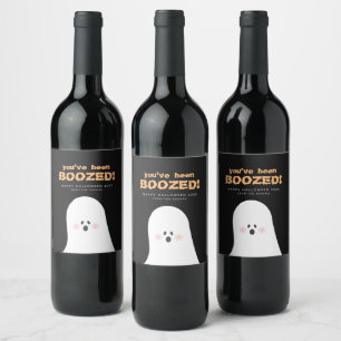 You’ve Been Boozed Halloween Ghost Wine Label