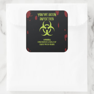 You’ve Been Infected – Zombie Virus Treat Square Sticker