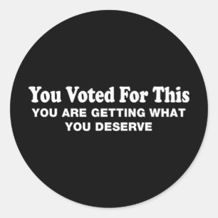 You Voted For This - Political Sarcastic Protest Classic Round Sticker