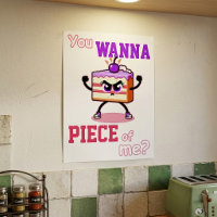 You Wanna Piece of Me Funny Angry Cake Cartoon