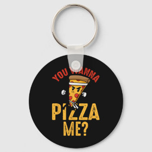 You Wanna Pizza Me Funny Ninja Karate Kawaii Pizza Key Ring