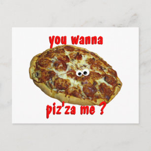 'you wanna piz'za me?' humorous parody Postcard