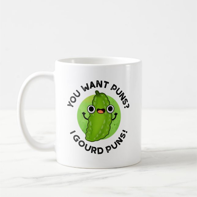 You Want Puns I Gourd Puns Funny Veggie Pun  Coffee Mug (Left)