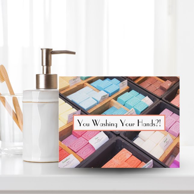 You Washing Your Hands?! Colourful French Soaps Postcard (Creator Uploaded)
