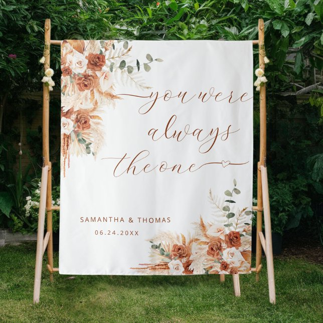 You Were Always the One Wedding Backdrop Banner Tapestry (Creator Uploaded)