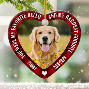 You Were My Favorite Hello Pet Memorial Photo Xmas Ceramic Tree Decoration