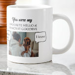 You Were my Favourite Hello And Hardest Goodbye Large Coffee Mug<br><div class="desc">Bring back the sweet memories of your lost loved one with this personalised i miss you mug from Ricaso. - Custom designed with your own photo upload - High quality printing - This touching mug lets you see your dear pet's face every morning when you drink your coffee or tea....</div>