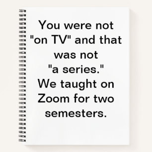 You were not "on TV" - Zoom notebook for teachers