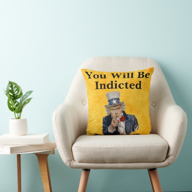 You Will Be Indicted Throw Pillow (Chair)