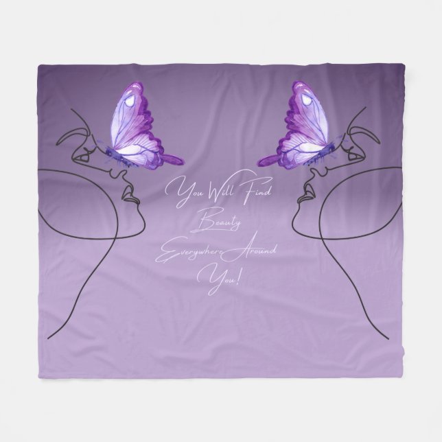 You Will Find Beauty Everywhere Around You Fleece Blanket (Front (Horizontal))