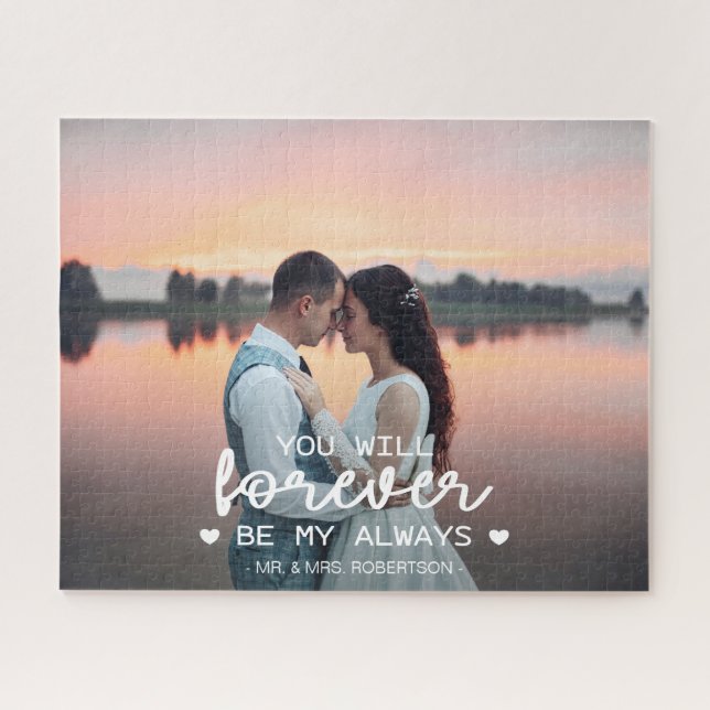 You will forever be my always couple custom photo jigsaw puzzle (Horizontal)