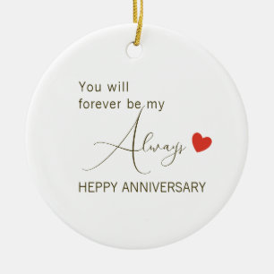 You Will Forever Be My Always – Romantic Love Ceramic Tree Decoration
