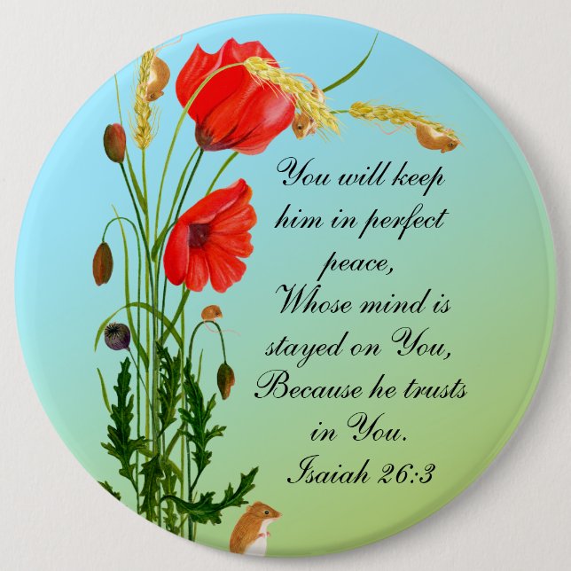 You will keep him in perfect peace Bible Verse 6 Cm Round Badge (Front)