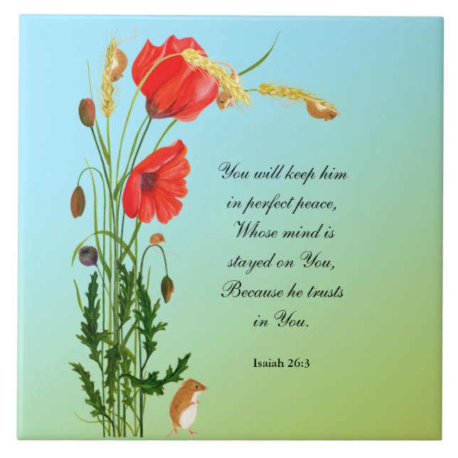 You will keep him in perfect peace Bible Verse Tile (Front)