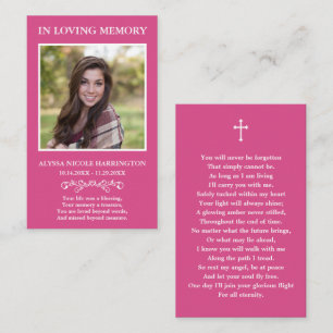 You Will Never Be Forgotten Photo Funeral Card