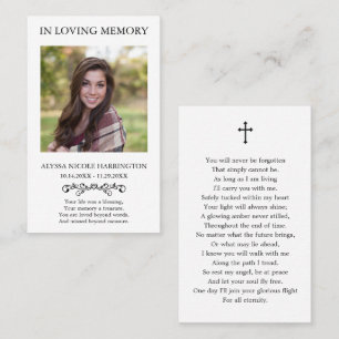 You Will Never Be Forgotten Photo Funeral Card