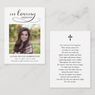 You Will Never Be Forgotten Photo Funeral Card