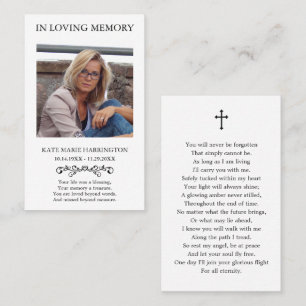 You Will Never Be Forgotten Photo Funeral Card