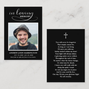 You Will Never Be Forgotten Photo Funeral Card