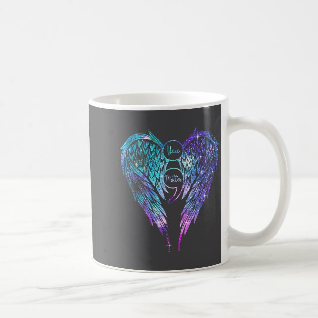 You Wings Suicide Prevention Awareness (on Back)  Coffee Mug (Right)