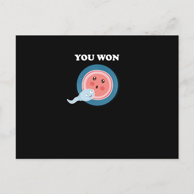 You Won Human Embryology Evolution Science Holiday Postcard (Front)