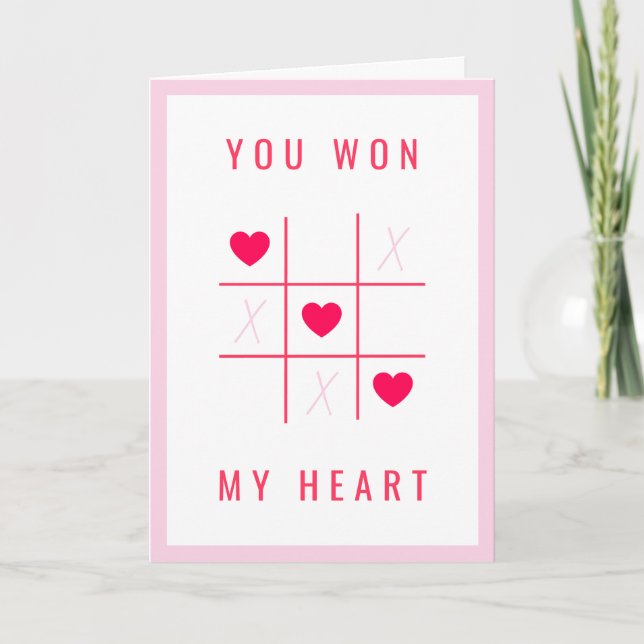 You Won My Heart Cute Valentine’s Day Card (Front)