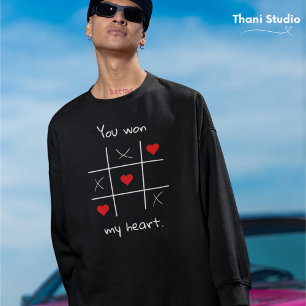 You Won my Heart Tic-Tac-Toe Funny Valentine's Sweatshirt