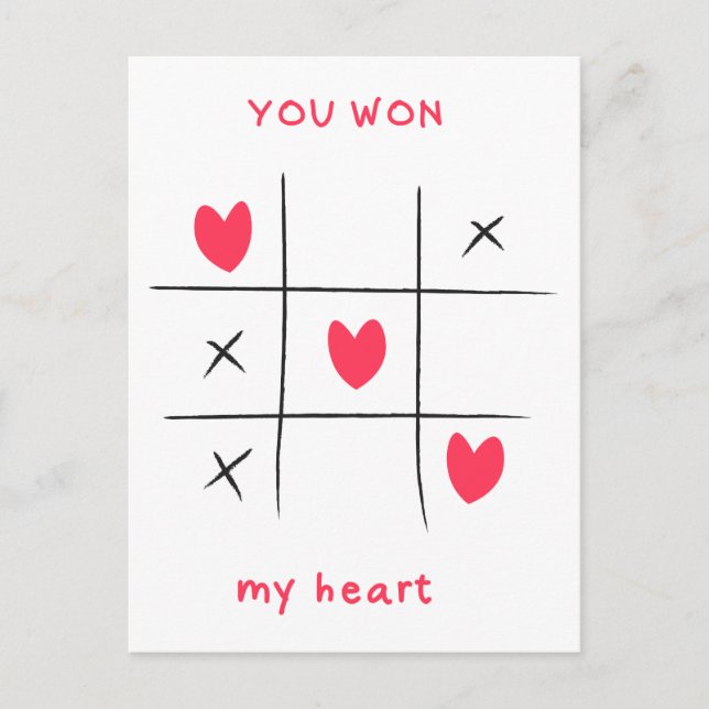 You Won My Heart, Valentine Card, Greeting Cards (Front)