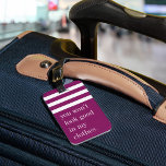 You Won't Look Good in My Clothes Luggage Tag<br><div class="desc">Hands off that bag! Dissuade any potential luggage thieves with this funny tag in a vibrant shade of violet purple that makes your bag easy to spot. "You won't look good in my clothes" appears in white lettering beneath a white striped top border. Personalise with your contact details on the...</div>